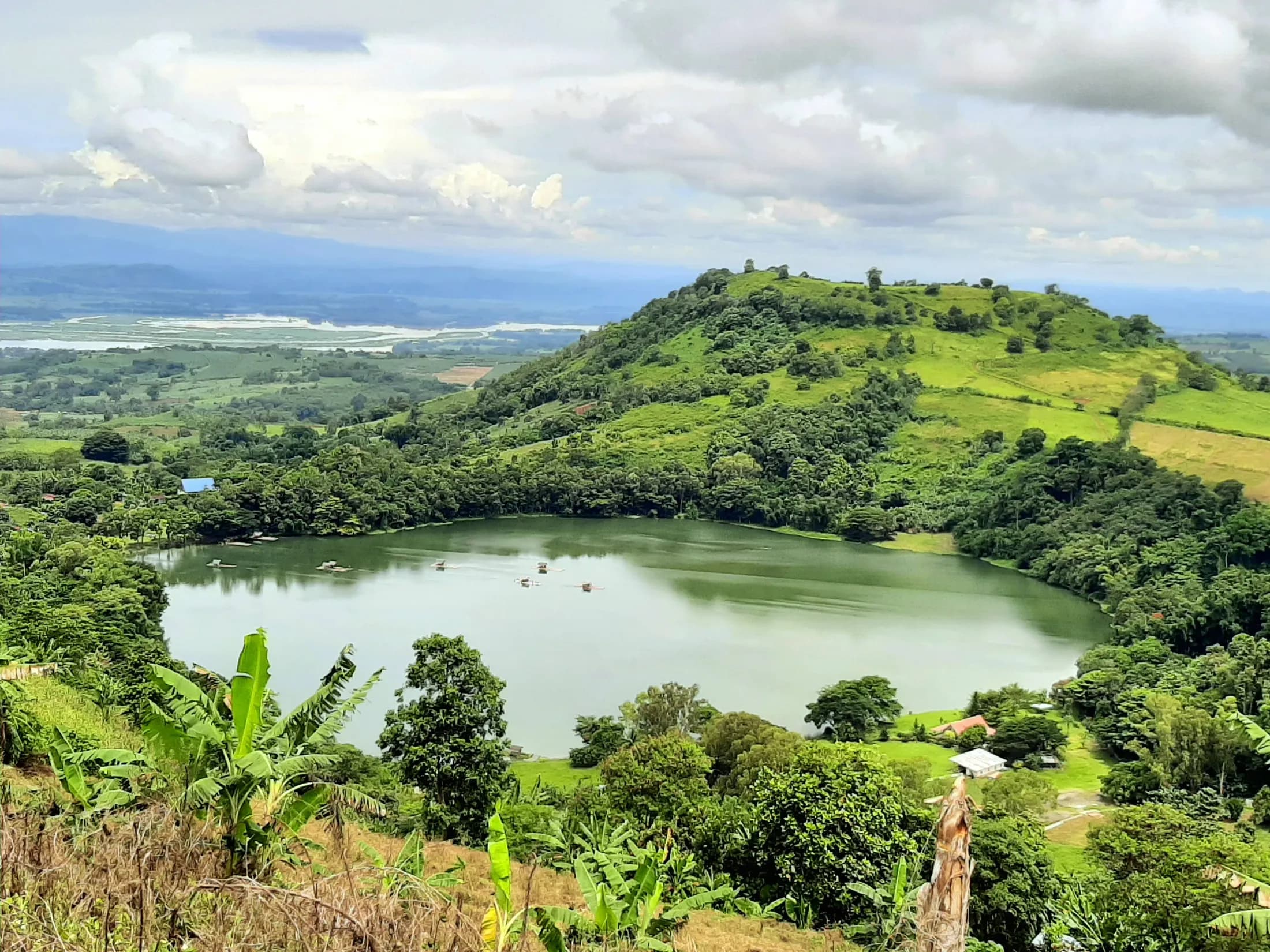 Lake Apo seen from an overlooking ridge in Valencia, Bukidnon